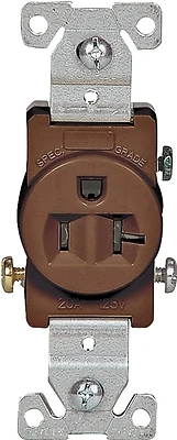 1877b-box 20 Amp Brown Single Receptacle 125 Volt Ac