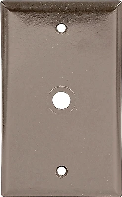 2128b-box 1 Gang Brown Telephone & Coax Wall Plate, Thermoset, Pack Of 25