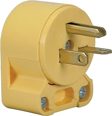 Eaton 4509AN-BOX Angle Plug, 2-Pole, 20A, 250V, Yellow