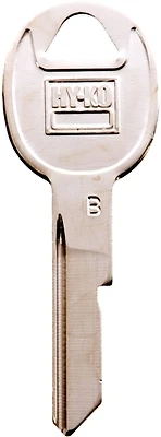 Hy-Ko 11010B49 Key Blank, Brass, Nickel Plated, GM, 10-Pack