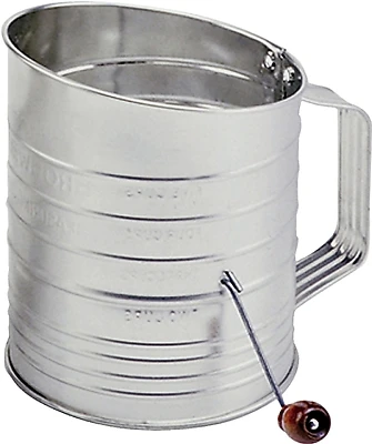 Norpro 137 Hand Crank Flour Sifter, 5-Cup Capacity, Stainless Steel
