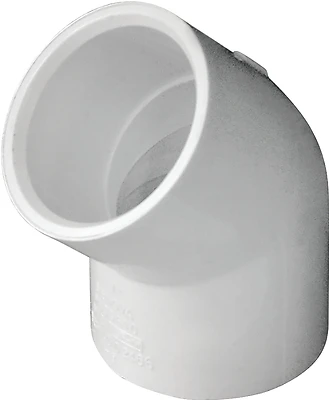 1-inch Diameter 45-degree Pvc Schedule 40 Slip Elbow Pipe Fitting