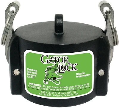 Cam Lock Cap, 2 Inch Male Adapter, 125 Psi Pressure Class, Polypropylene