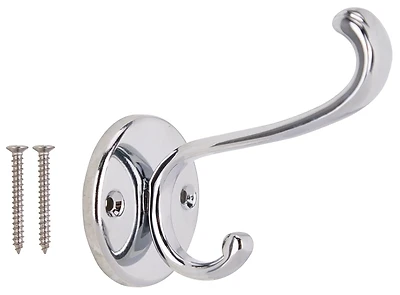 H-032-ch Chrome Plated Coat And Hat Hook - Durable Zinc Construction