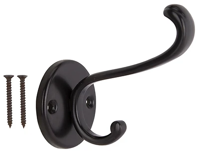 H-032-10b Coat And Hat Hook, Oil Rubbed Bronze, Zinc Construction