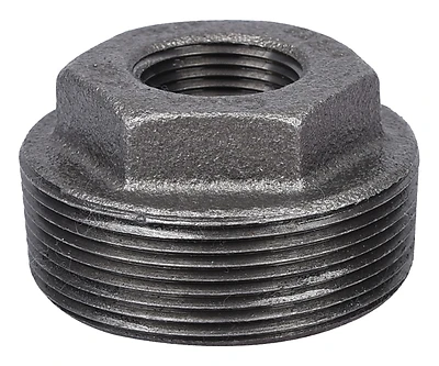 2 X 3/4 Inch Black Hex Bushing, Malleable Iron, Model B241 50x20