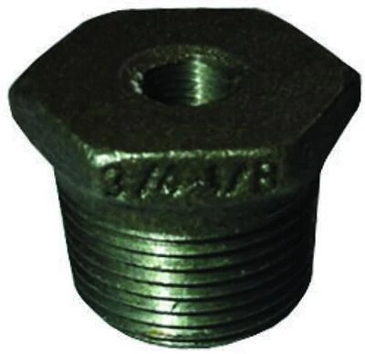 Black Hex Bushing 3/4" X 1/8", Malleable Iron, Model B241 20x6