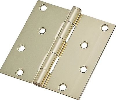 20339bbx Square Corner Residential Door Hinge, 4 Inch, Bright Polished Brass