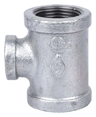 ProSource PPG130R-25X15 Galvanized Reducing Tee, 1 x 1 x 1/2 In, Threaded