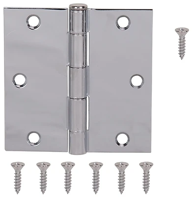 20338bcx 3.5 Inch Bright Chrome Residential Square Hinge