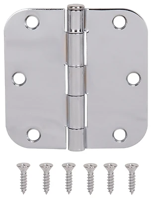 20347bcx 3.5-inch Bright Chrome Residential Door Hinge With 5/8-inch Radius