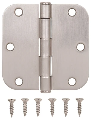 Satin Nickel Door Hinge 3.5 Inch With 5/8 Inch Radius, Model 20347snx