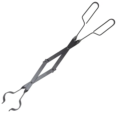 26 Inch Black Fireplace Tongs - Scissor Design For Easy Handling