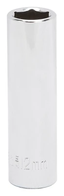 3/8 Inch Drive Deep Socket 12mm 6 Point Chrome Vanadium Steel