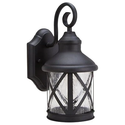Lt-h01 Outdoor Wall Lantern, Black Finish, 1 Light Fixture