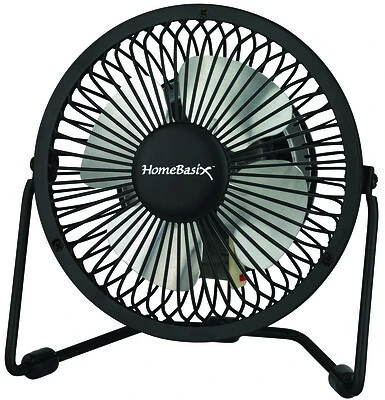 PowerZone Mini Fan 4 In, 1 Speed, Black, Adjustable Tilt