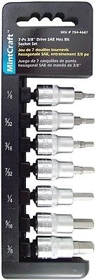 Mintcraft Ts1007s-p 7 Piece 3/8" Drive Sae Hex Socket Set