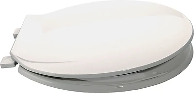 Cs04-w3l Round Plastic Toilet Seat - White With Hinges And Bolts