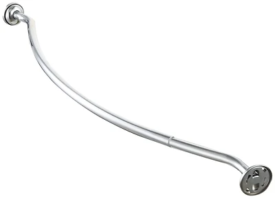 Simple Spaces SD-CSR-CH Curved Shower Curtain Rod, Chrome Steel, 52-72 In Adjustable