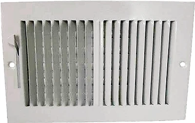 ProSource SW02-10X6 Sidewall Register, 10x6 In, White Steel, 2-Way