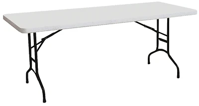 Simple Spaces TBL-040 Folding Banquet Table, Steel Frame, 6 Ft, White