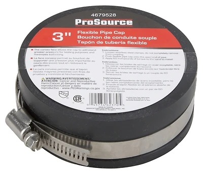 ProSource TC-3 Test Cap, 3 In, PVC