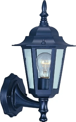 Boston Harbor AL8041-5 Porch Light Fixture, Aluminum, Black, 15 in