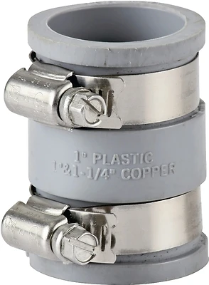 ProSource TC-150 Drain Pipe Connector, 1-1/4 x 1-1/2 In, PVC