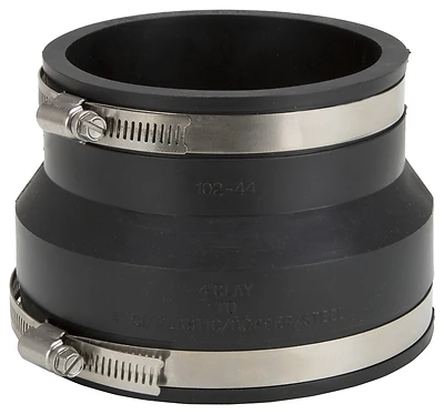 ProSource KJ-001 PVC Flexible Coupling, 4 In, Underground Pipe