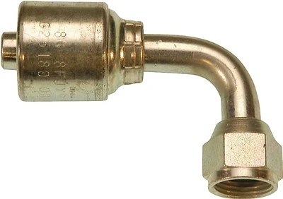 Megacrimp G25180-0606 Hydraulic Hose Coupling, 9/16-18, Crimp X Jic, 90 Degree Angle