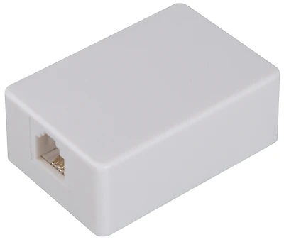 Zenith TM1001SMSMW Surface Mount Telephone Wall Jack, White