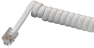Zenith TH1025W Coiled Phone Handset Cord, White, 25 Ft