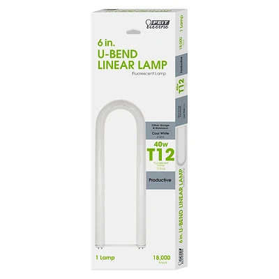 Feit Electric F40CWX/U6 Fluorescent Bulb, 40W T12 U-Bend