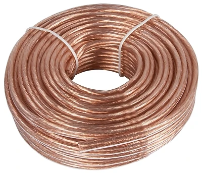 Zenith AS105018C Speaker Wire, 18 AWG, 50 Feet, Clear PVC