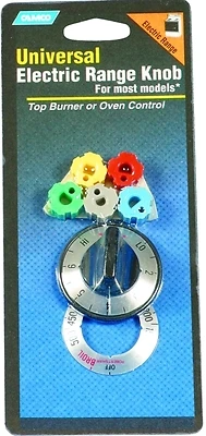 Camco 00913 Range Burner Knob Kit, Black, Adapter Inserts And Overlays