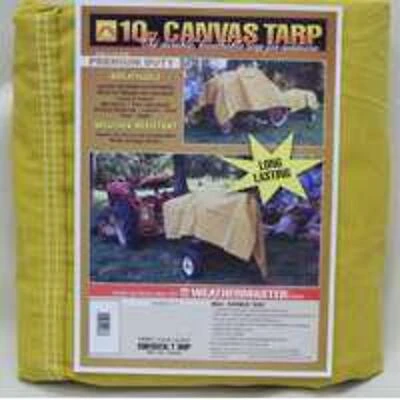 Weathermaster Ca1236d 10 Oz Canvas Tarpaulin, 12 Ft X 36 Ft, Tan