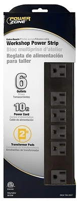 Power Zone Or801120 6-outlet Metal Power Strip With 10-foot Cord