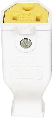 Eaton Sa993w Grounded Connector, 15a 125v, 2 Pole, 3 Wires, Thermoplastic, White