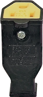 Eaton SA993 Grounded Cord Connector, 2-Pole, 15A, 125V, Black