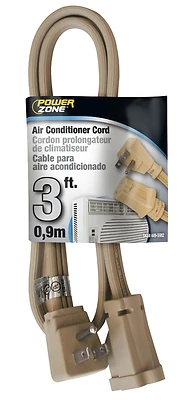 PowerZone OR681503 SPT-3 Appliance Extension Cord, 12 AWG, 3 Ft, Beige