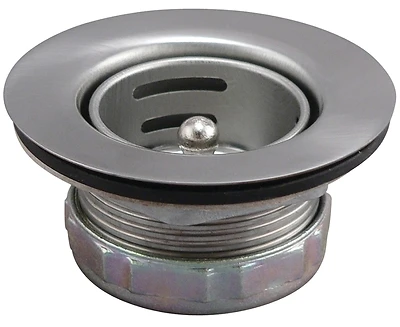 879tpc Stainless Steel Sink Strainer Assembly With Rubber Stopper, 1-1/2 In X 4 In