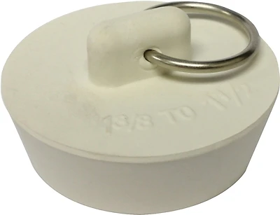 Plumb Pak PP820-39 Rubber Drain Stopper, White, 1-3/8 to 1-1/2 In., 6-Pack