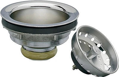 Plumb Pak PP5435 Basket Strainer, Stainless Steel, Chrome, 3-1/2 In.