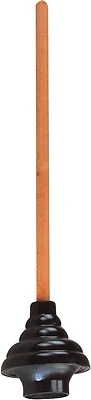 ProSource 8324-B-D3L Drain Plunger, Black Rubber Cup, 21 In.