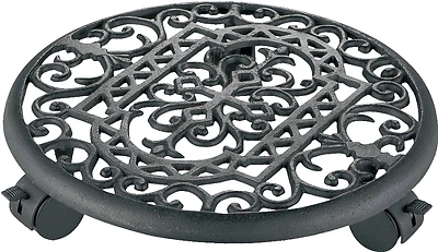 Landscapers Select W52890-3L Cast Iron Plant Caddie Dolly, 12-7/8 In. Dia, 100 Lb Capacity