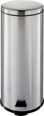 Simple Spaces LYP30F3-3L Round Step Trash Can, 7.93 Gal, Stainless Steel, Case of 2