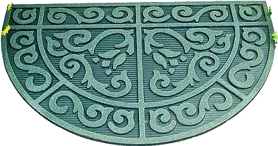 Simple Spaces 06ABSHE-14-3L Half Circle Door Mat, 39 In L x 24 In W, Gray