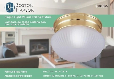 Boston Harbor F13BB01-68623L Flush Mount Ceiling Light, Polished Brass