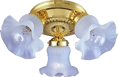 F6bb03-22013l 3-light Semi-flush Ceiling Fixture With Polished Brass Finish