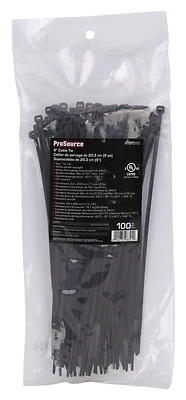 Cv200sw-1003l 8 Inch Black Nylon Cable Ties 40 Lb Strength 100 Pieces